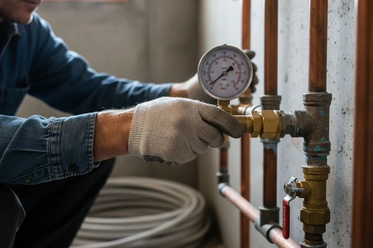 Pressure testing a repaired line during Water Line Repair in Sumas